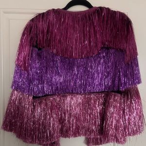 Saltburn style pink&purple sequin jacket